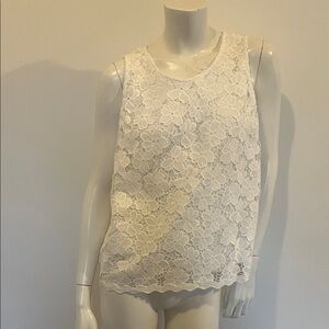 Amanda Uprichard Sleeveless Lace Top in White
